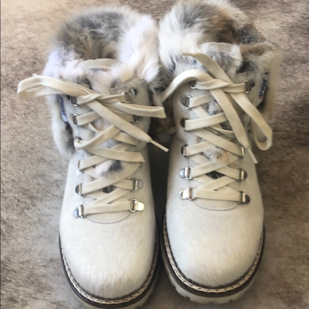 pajar white fur aspen bootie.